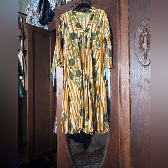 Dresses & Skirts - Striped Green and Yellow Dress